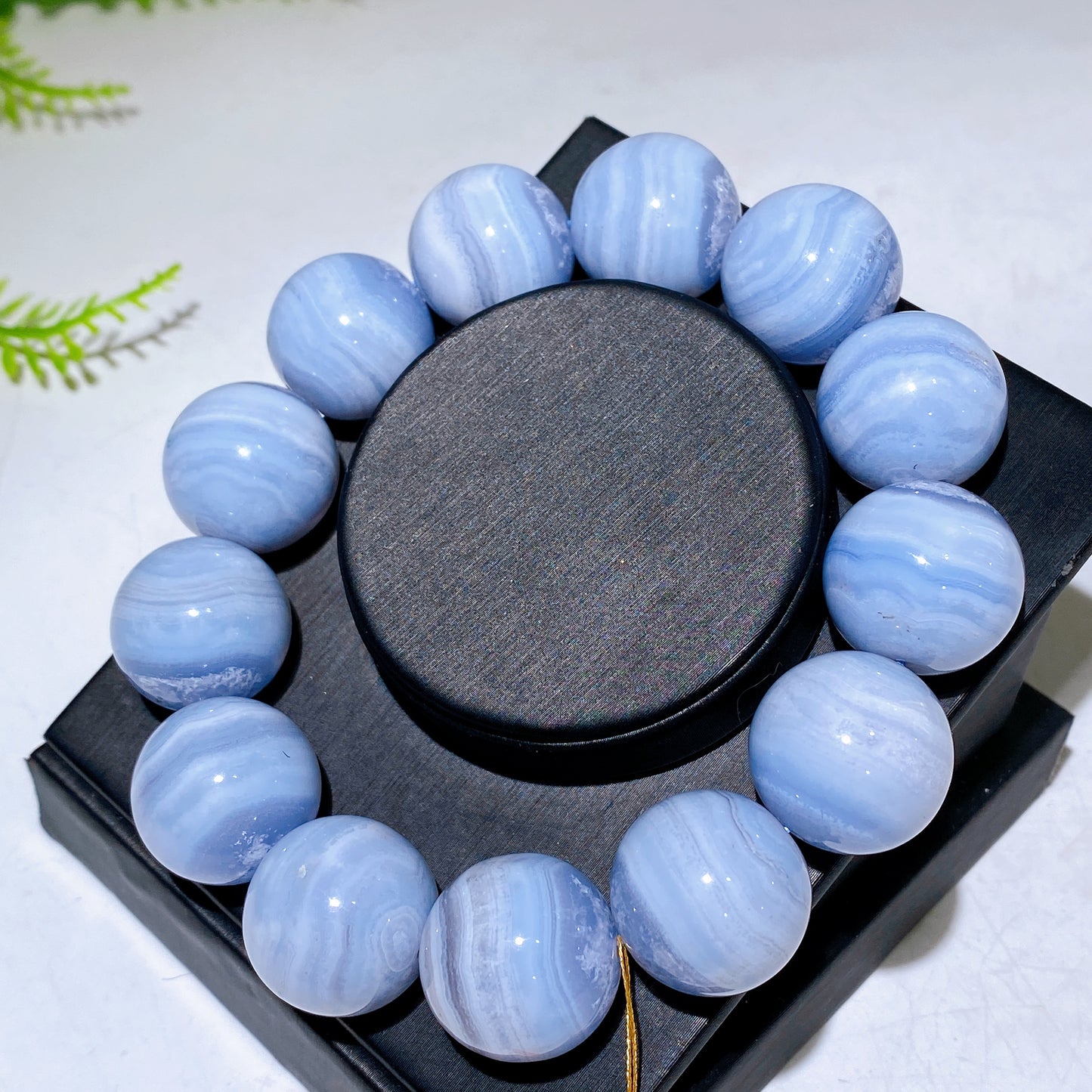 19mm Natural Blue Lace Agate Bracelet Wholesale