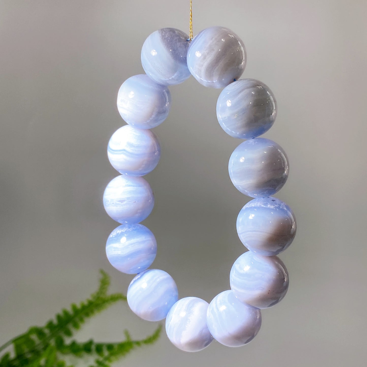 19mm Natural Blue Lace Agate Bracelet Wholesale