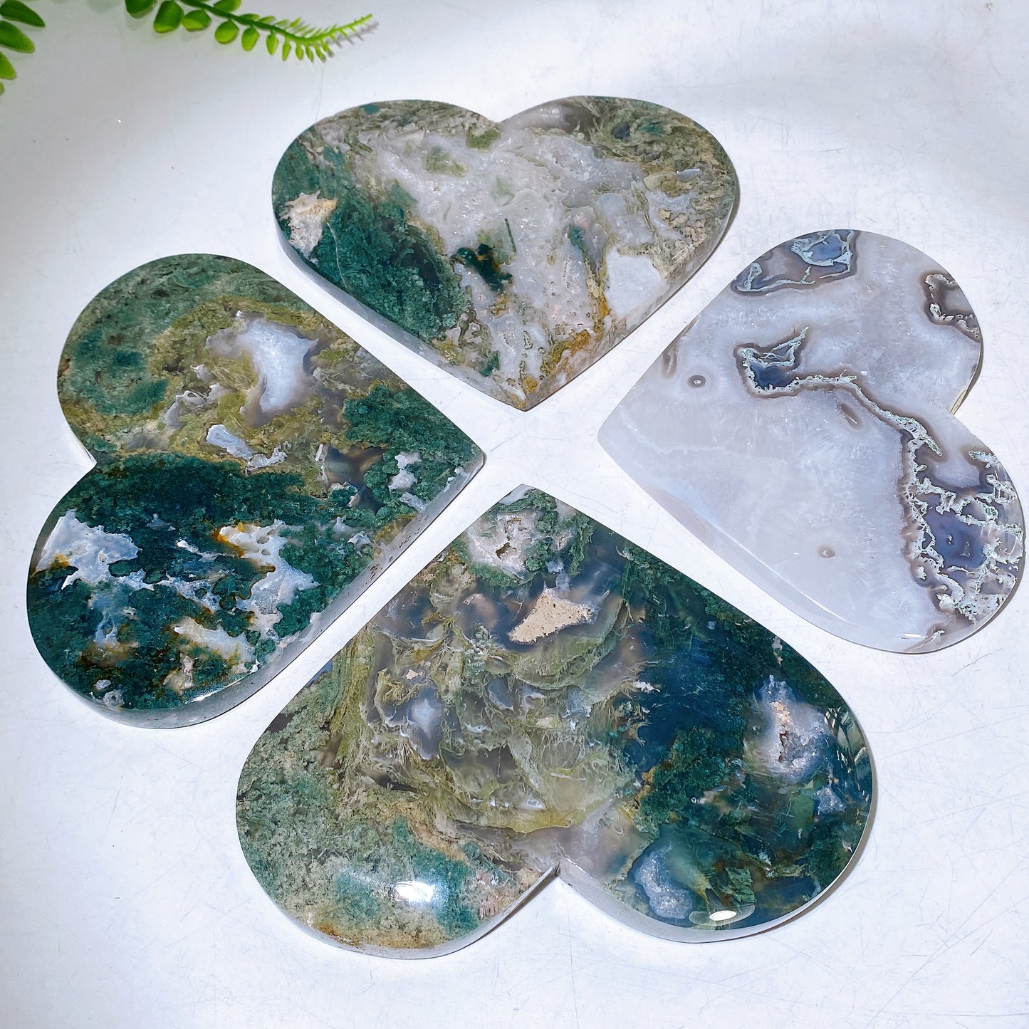 Atrophylite Garnet Moss Agate Heart Carving Wholesale