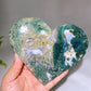 Atrophylite Garnet Moss Agate Heart Carving Wholesale