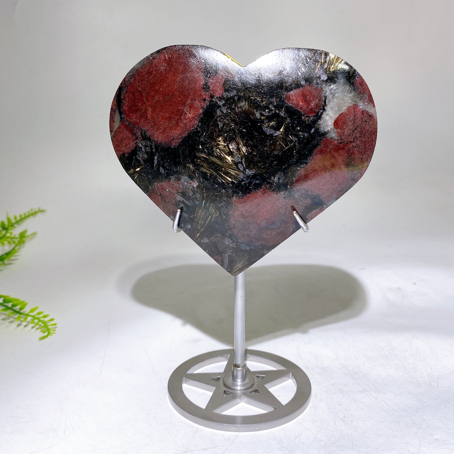 Atrophylite Garnet Moss Agate Heart Carving Wholesale