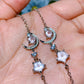 Cooper Silver Plated Rose Quartz Moon & Star Bracelet Crystal Healing Bulk Wholesale