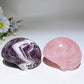 3.6" Dream Amethyst Rose Quartz Brain Carving Crystal Healing Bulk Wholesale