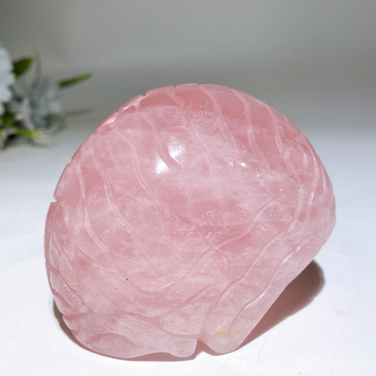 3.6" Dream Amethyst Rose Quartz Brain Carving Crystal Healing Bulk Wholesale