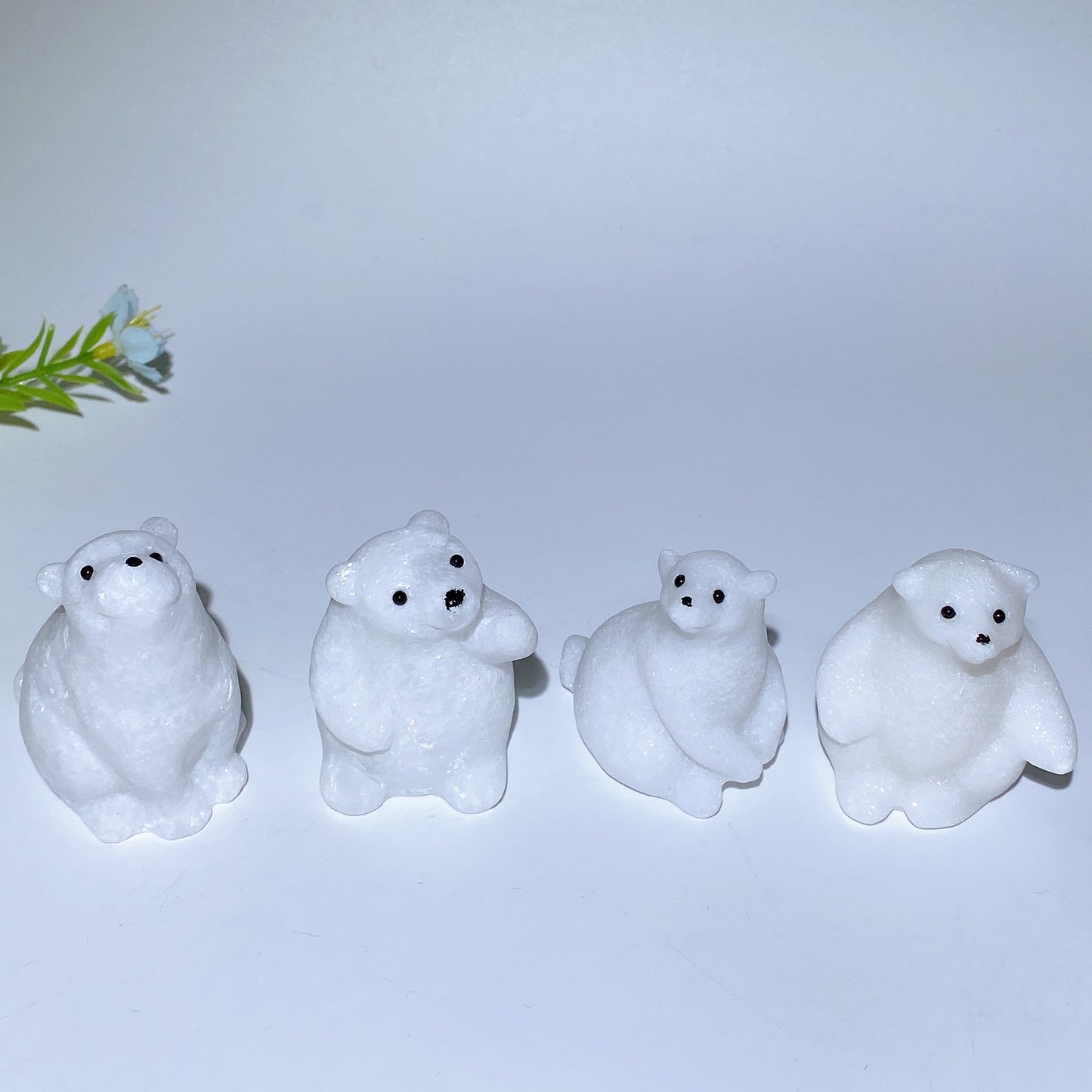 1.9"-2.2" White Jade Polar Bear Carvings Bulk Wholesale