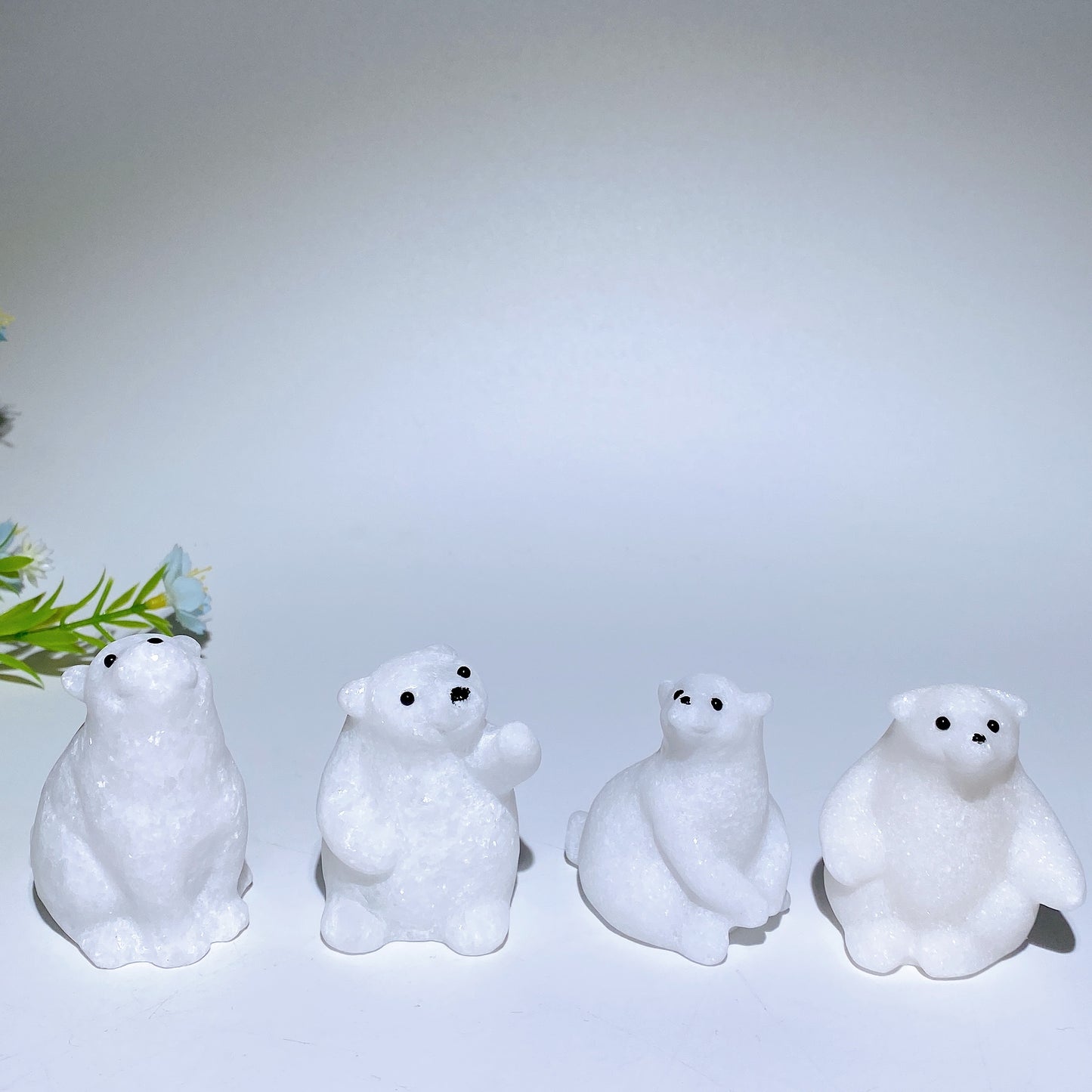 1.9"-2.2" White Jade Polar Bear Carvings Bulk Wholesale