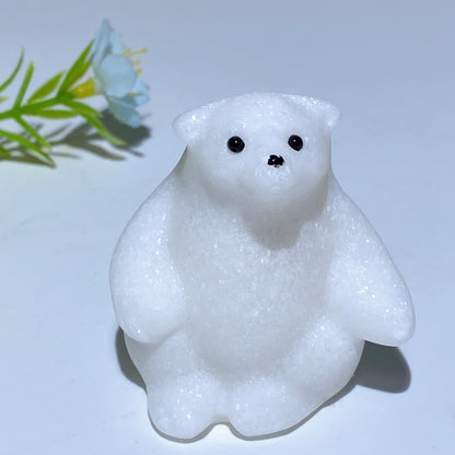 1.9"-2.2" White Jade Polar Bear Carvings Bulk Wholesale