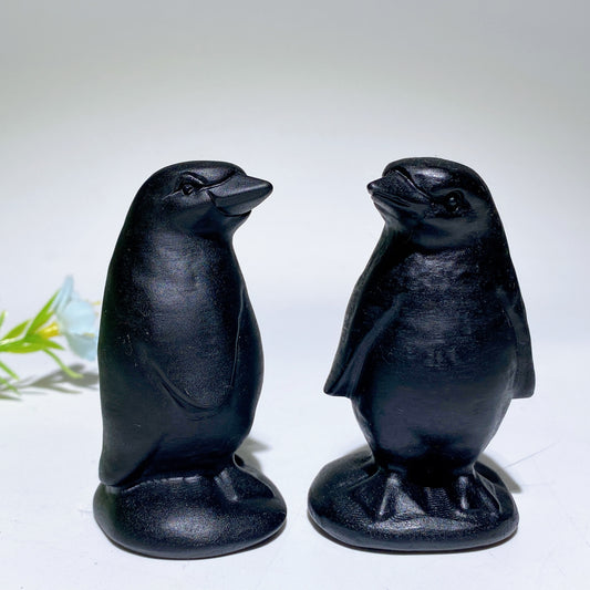 2.5“ Black Obsidian Penguin Carvings Bulk Wholesale