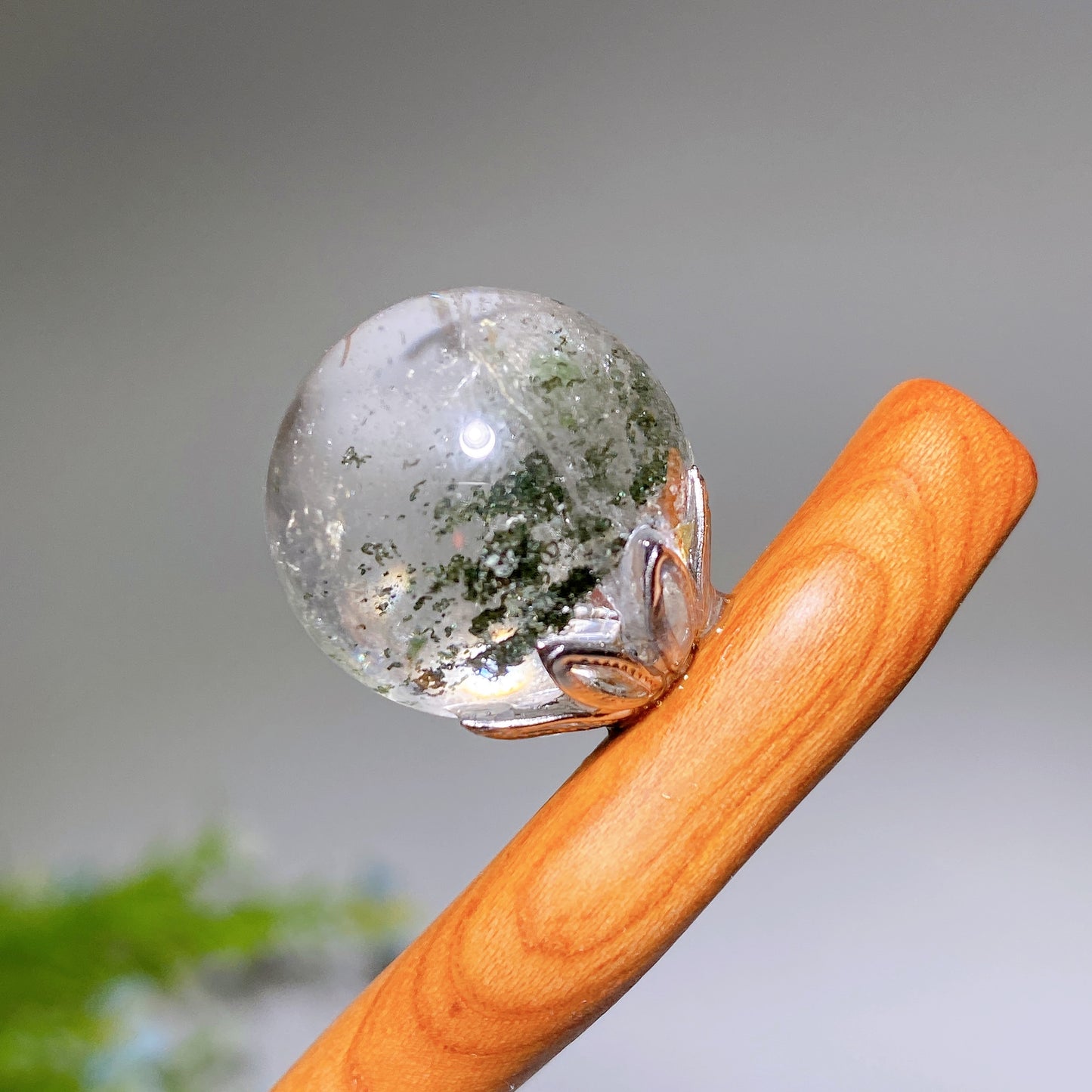 18cm Wooden Rutilated Quartz Garden Quartz Hairpin Crystal Healing Bulk Wholesale