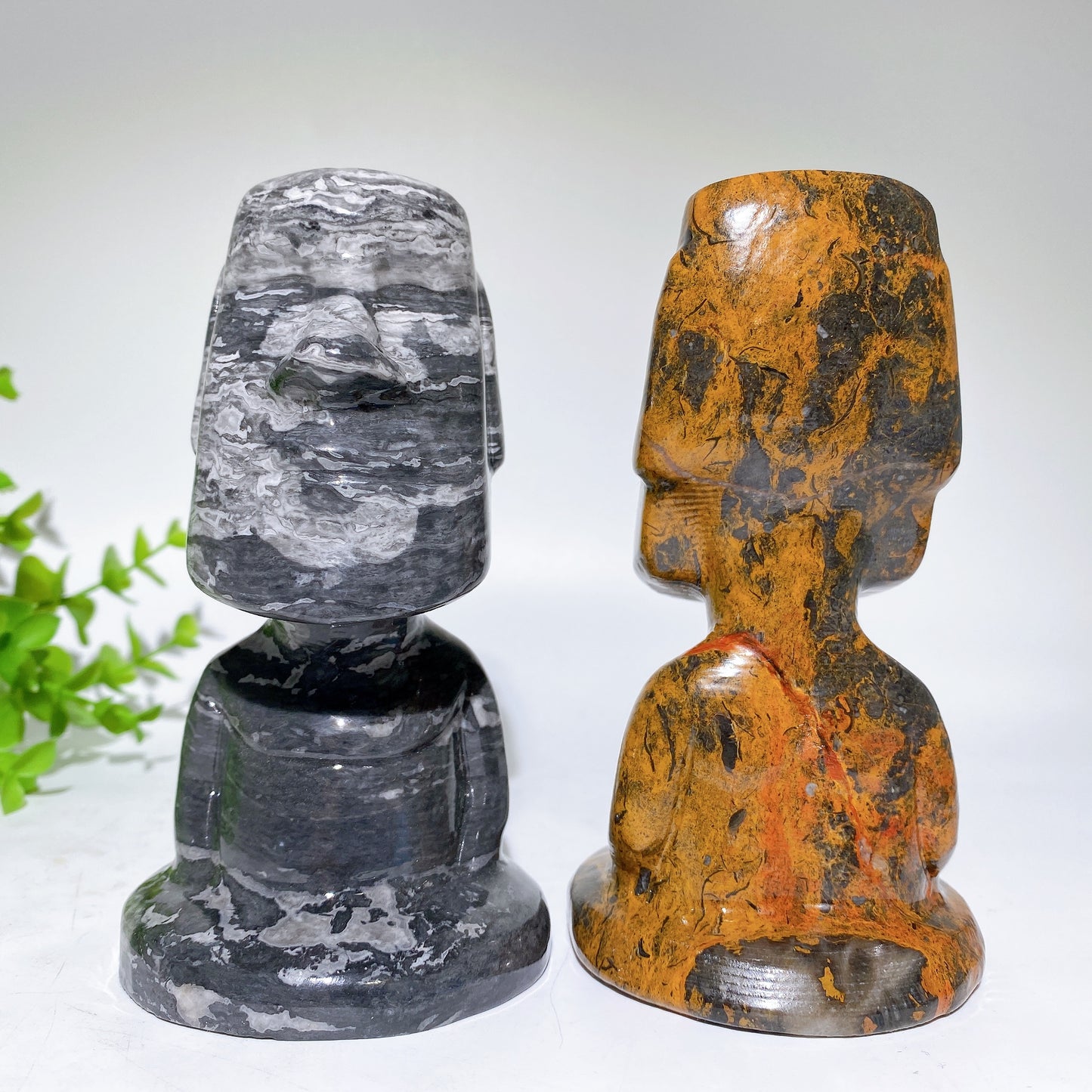 5.2" Jade Picasso Stone Moai Carvings Bulk Wholesale