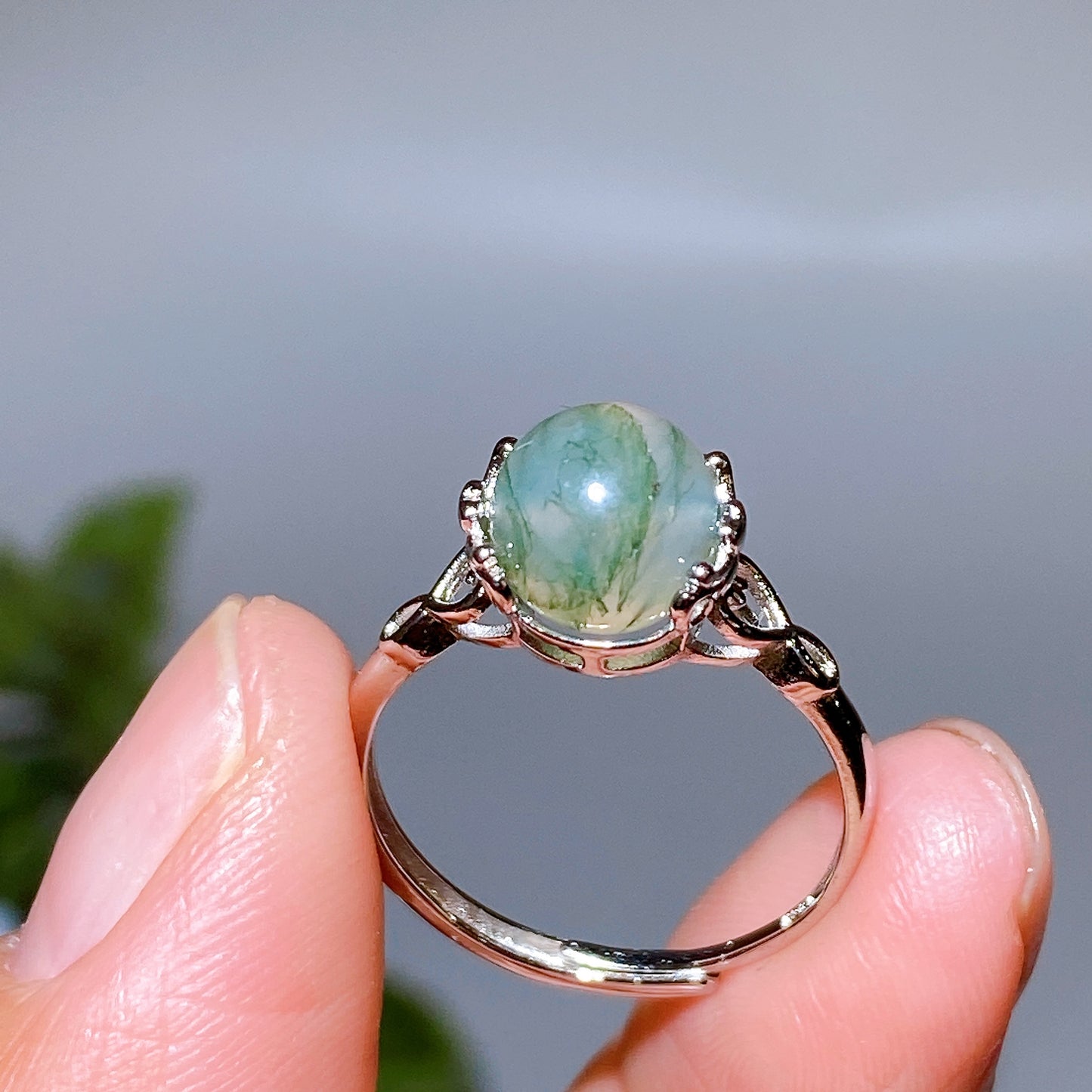 Cooper Silver Plated Crystal Ring Crystal Healing Bulk Wholesale