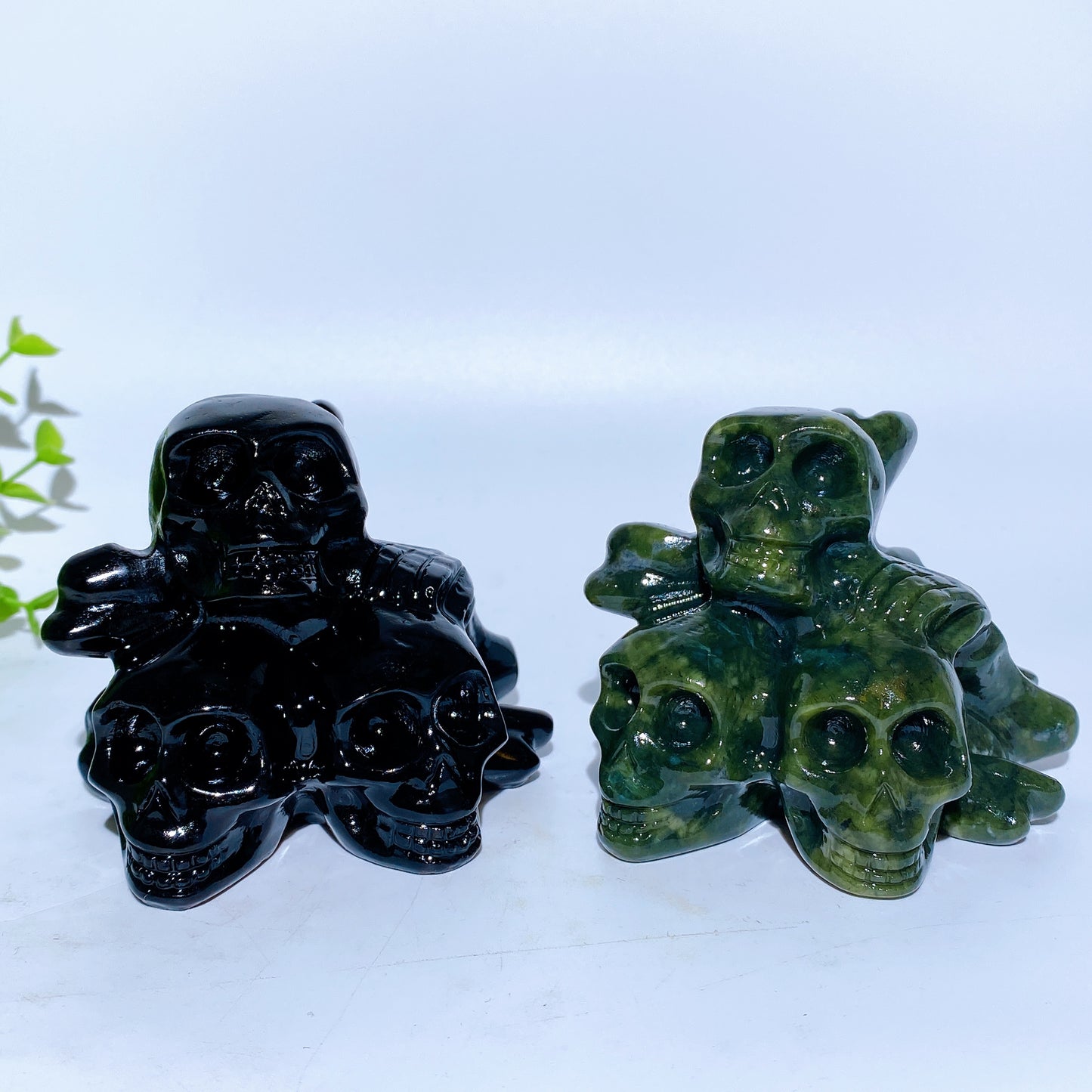 3.0" Black Obsidian Serpentine Skulls Carvings Crystal Healing Bulk Wholesale