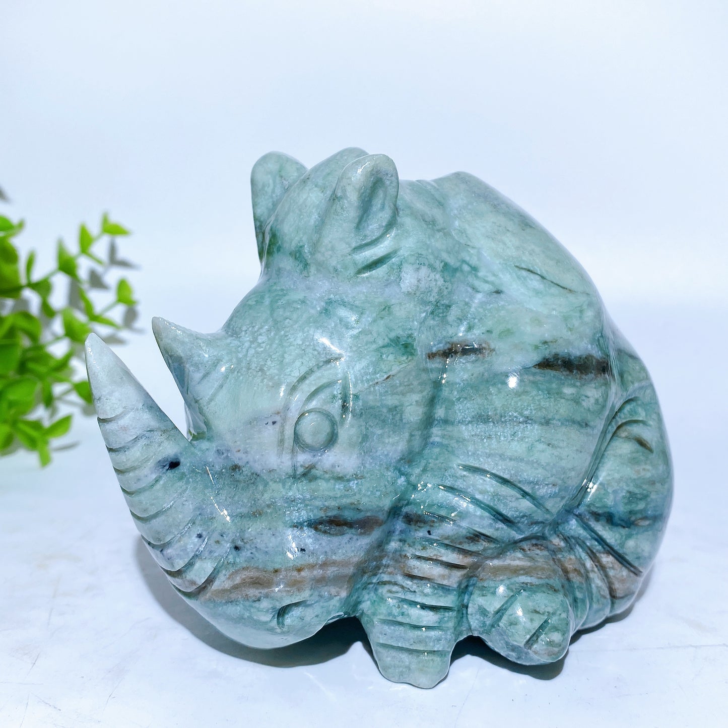 4.5" Jade Rhinoceros Carvings Bulk Wholesale