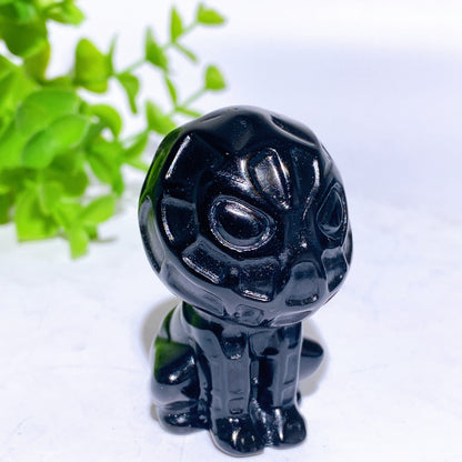 2.1" Black Obsidian Marvel Series Character Carvings Crystal Healing Bulk Wholesale