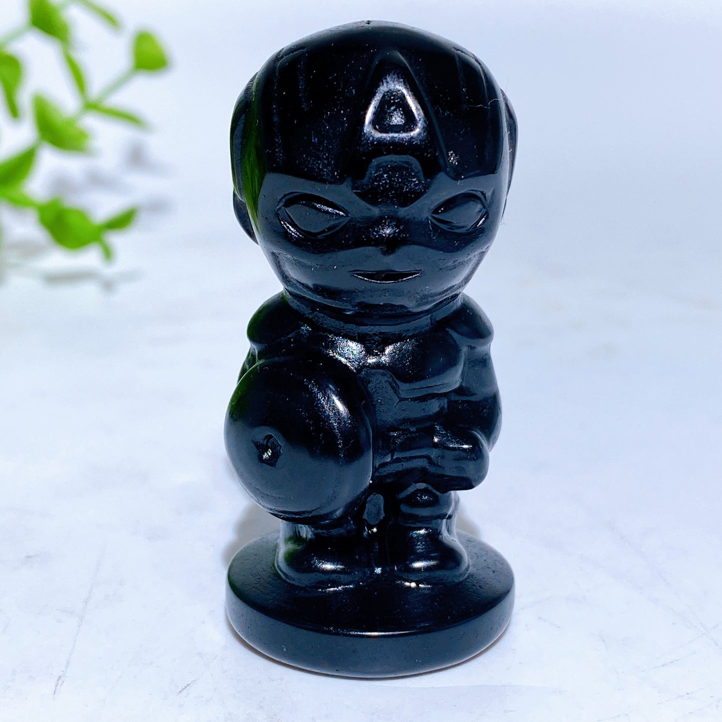 2.1" Black Obsidian Marvel Series Character Carvings Crystal Healing Bulk Wholesale