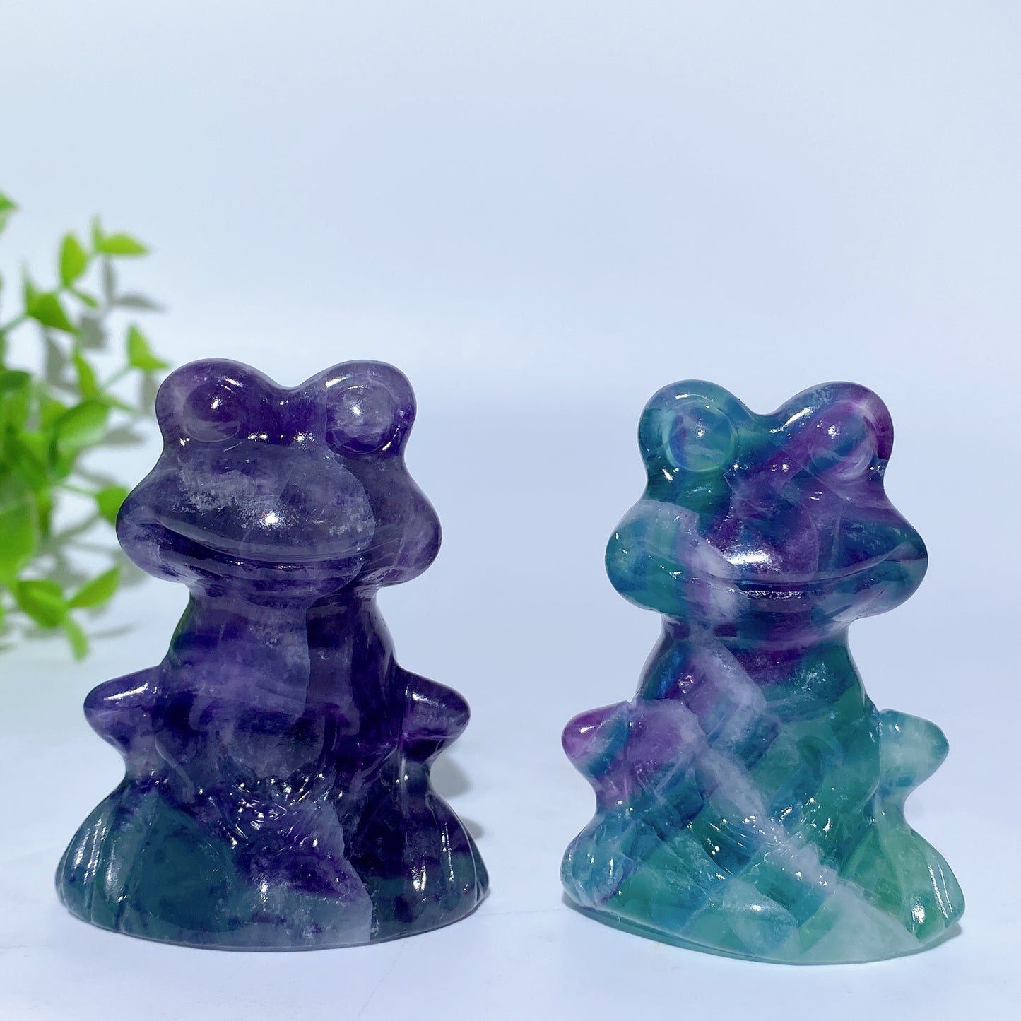 2.3" Rainbow Fluorite Frog Carvings Bulk Wholesale