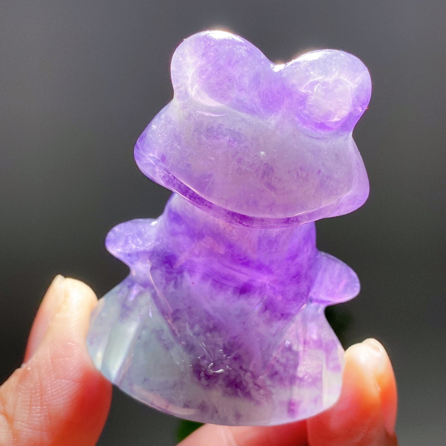 2.3" Rainbow Fluorite Frog Carvings Bulk Wholesale