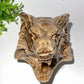 6.5" Chocolate Calcite Wolf Head Carvings Bulk Wholesale