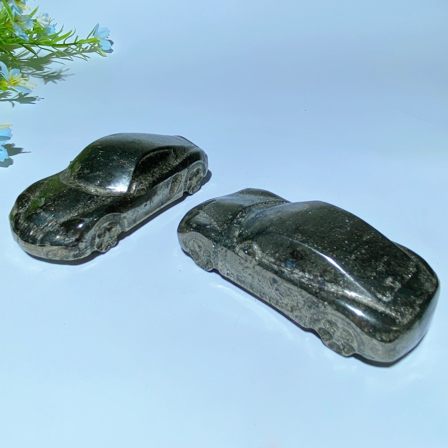 3.1" Pyrite Car Carvings Bulk Wholesale