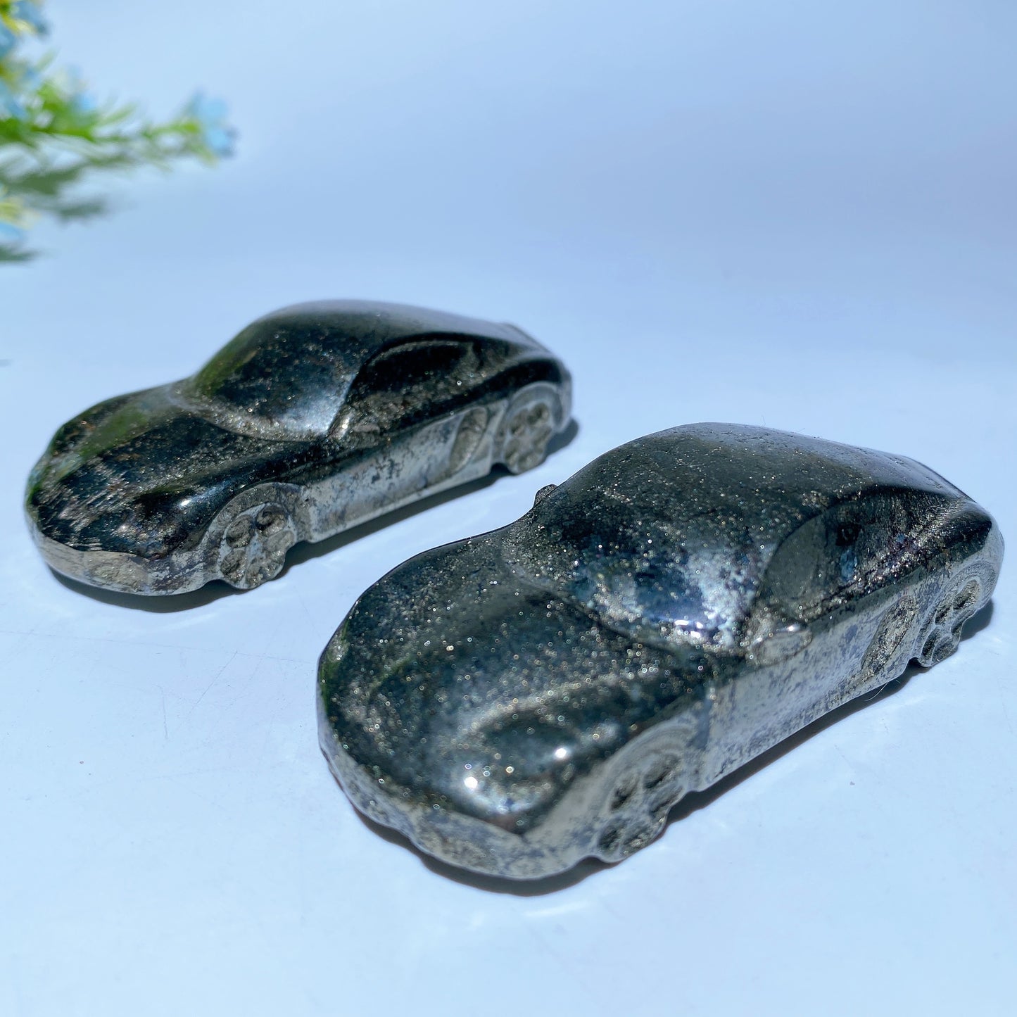 3.1" Pyrite Car Carvings Bulk Wholesale