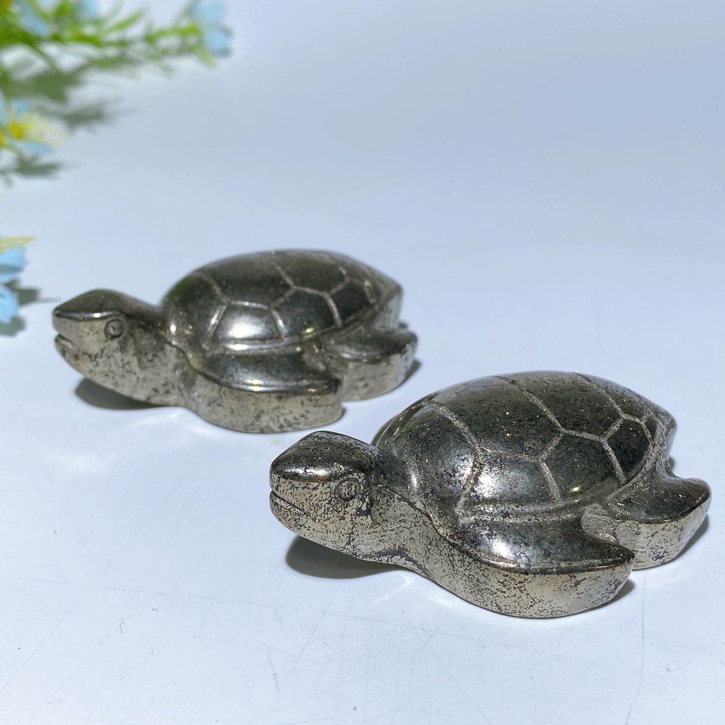 2.3" Pyrite Turtle Carvings Bulk Wholesale