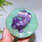 2.0" Natural Crystal Frogs on Aventurine Leaf Carving Wholesale