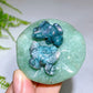 2.0" Natural Crystal Frogs on Aventurine Leaf Carving Wholesale