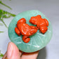 2.0" Natural Crystal Frogs on Aventurine Leaf Carving Wholesale