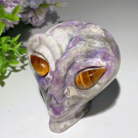 3.1" UV Reactive Hackmanite Alien's Head Carvings Bulk Wholesale