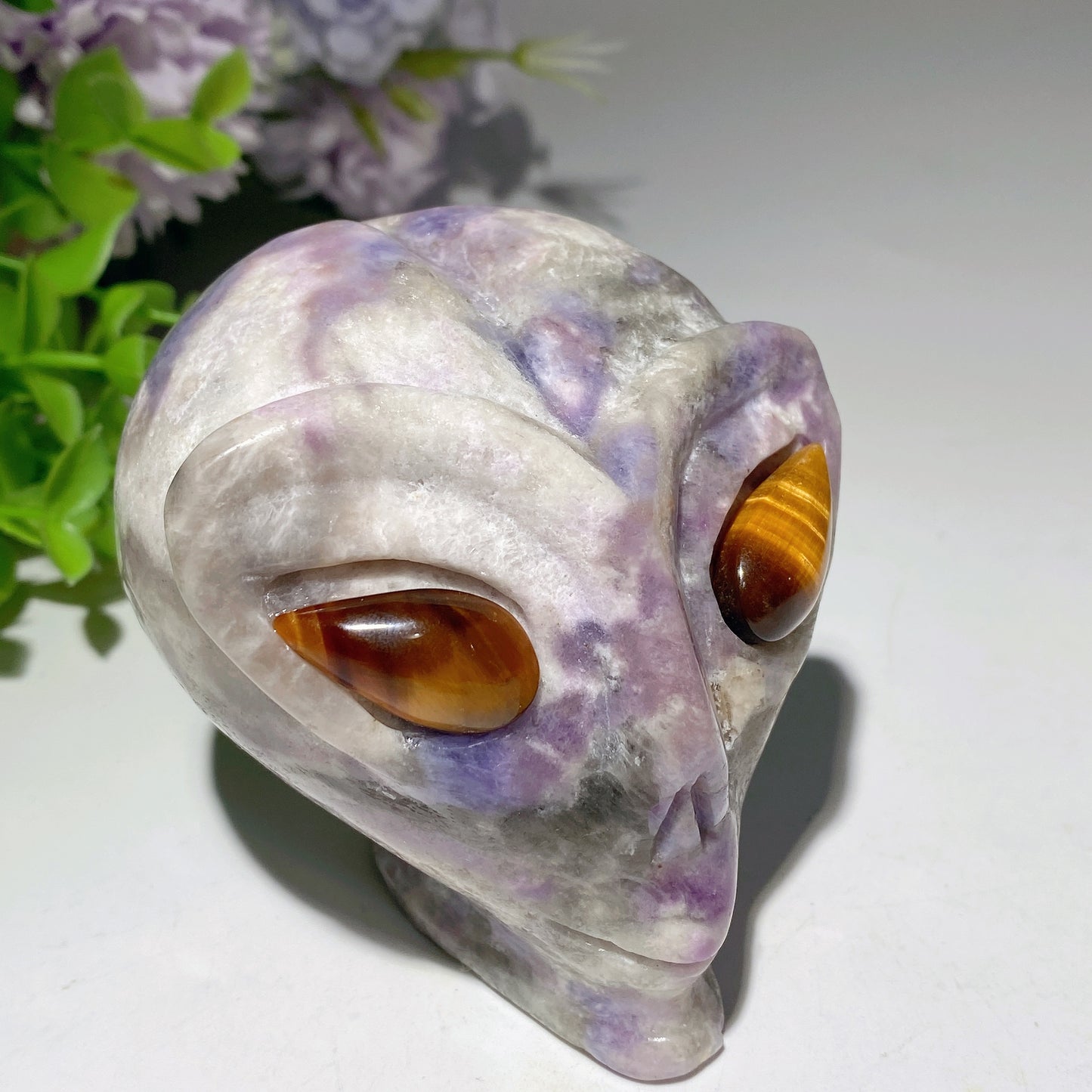 3.1" UV Reactive Hackmanite Alien's Head Carvings Crystal Healing Bulk Wholesale