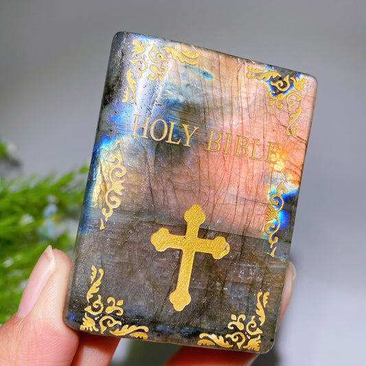 2.5" Labradorite Holy Bible Carvings Bulk Wholesale