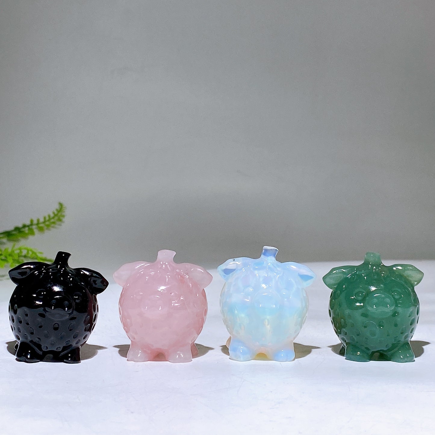 1.6" Natural Crystal Strawberry Pig Carving Wholesale