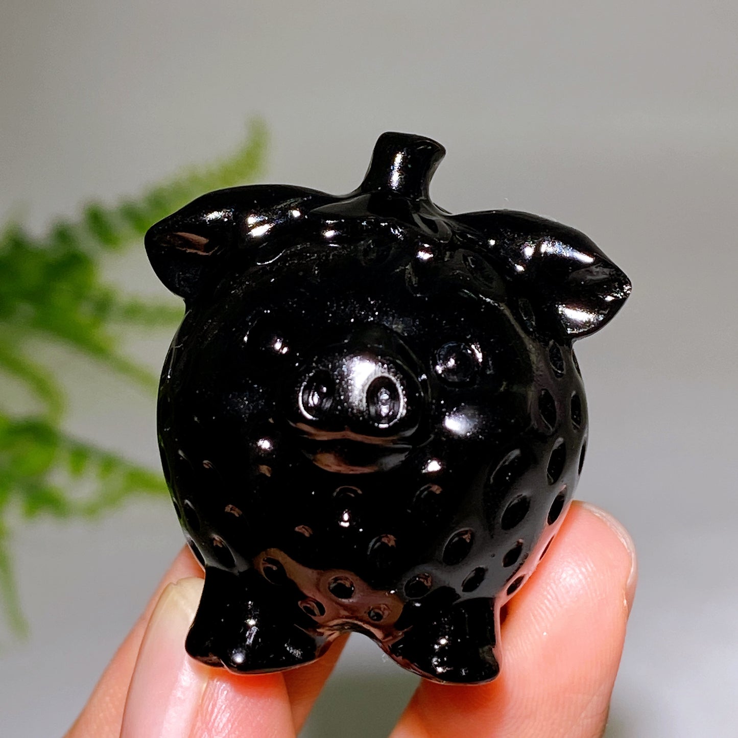 1.6" Natural Crystal Strawberry Pig Carving Wholesale