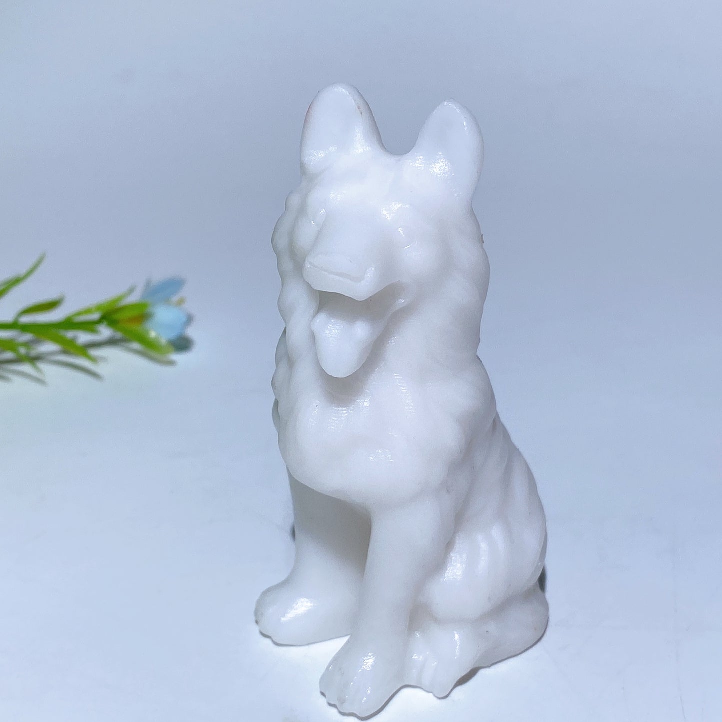 3.1" Mixed Crystal German Shepherd Dog Carvings Crystal Healing Bulk Wholesale
