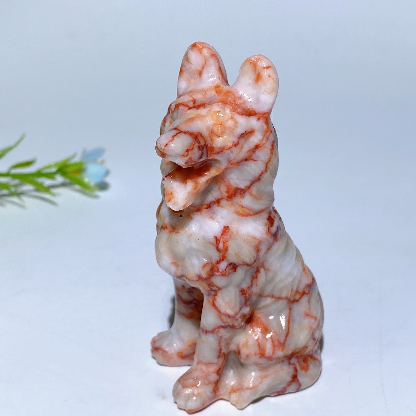 3.1" Mixed Crystal German Shepherd Dog Carvings Crystal Healing Bulk Wholesale