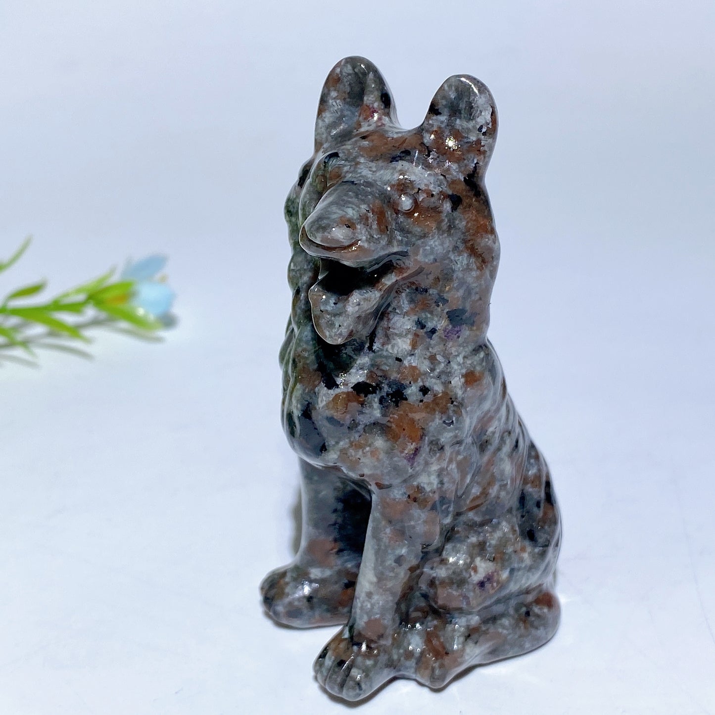 3.1" Mixed Crystal German Shepherd Dog Carvings Crystal Healing Bulk Wholesale
