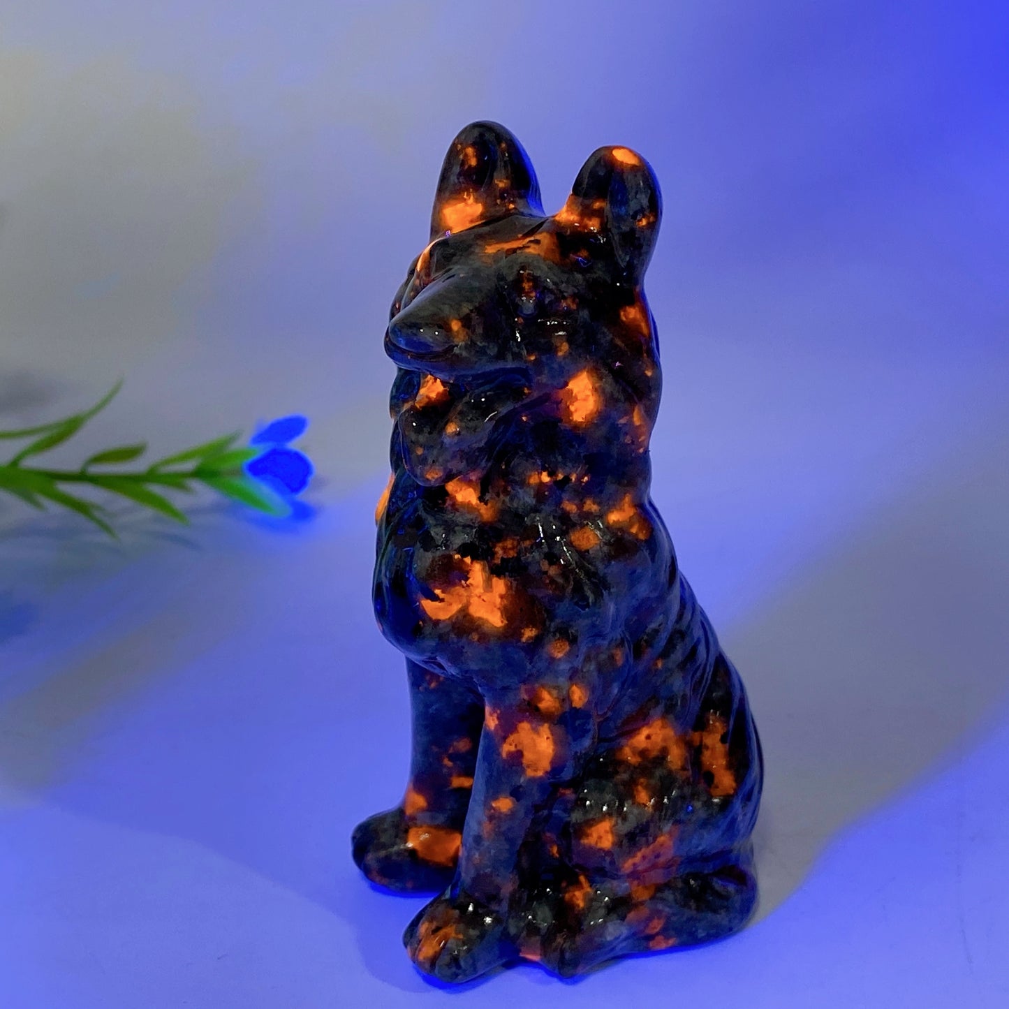 3.1" Mixed Crystal German Shepherd Dog Carvings Crystal Healing Bulk Wholesale