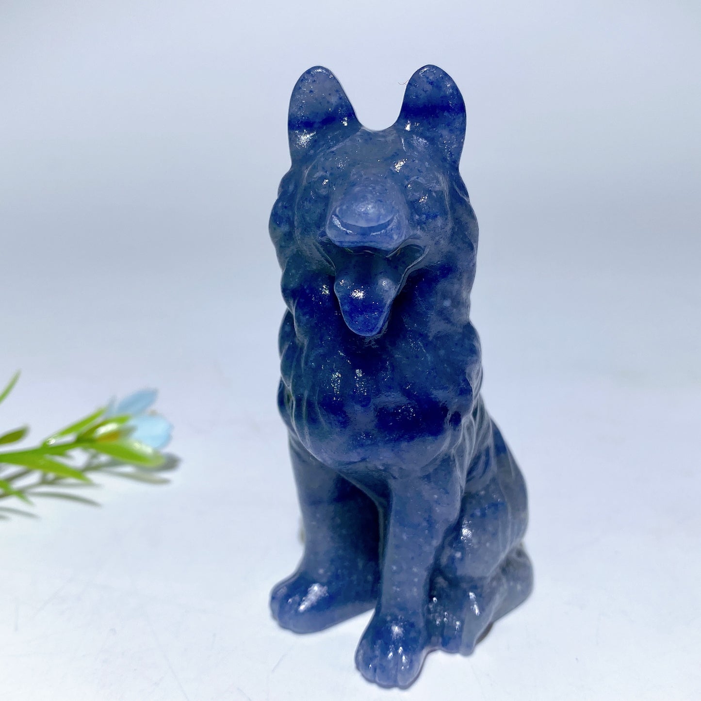 3.1" Mixed Crystal German Shepherd Dog Carvings Crystal Healing Bulk Wholesale