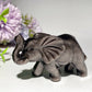 3.0" Silver Obsidian Elephant Carvings Bulk Wholesale