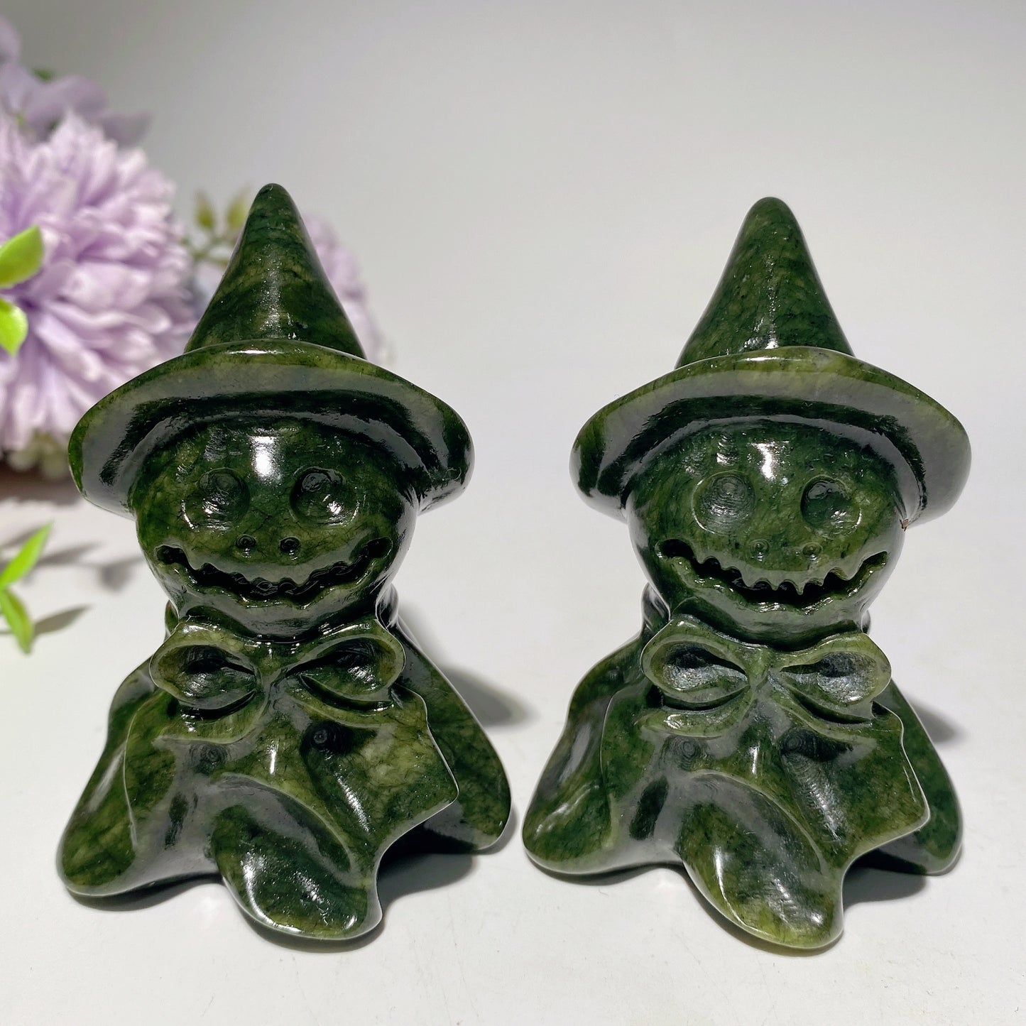 3.1" Serpentine Ghost with Wizard's Hat Carvings Bulk Wholesale