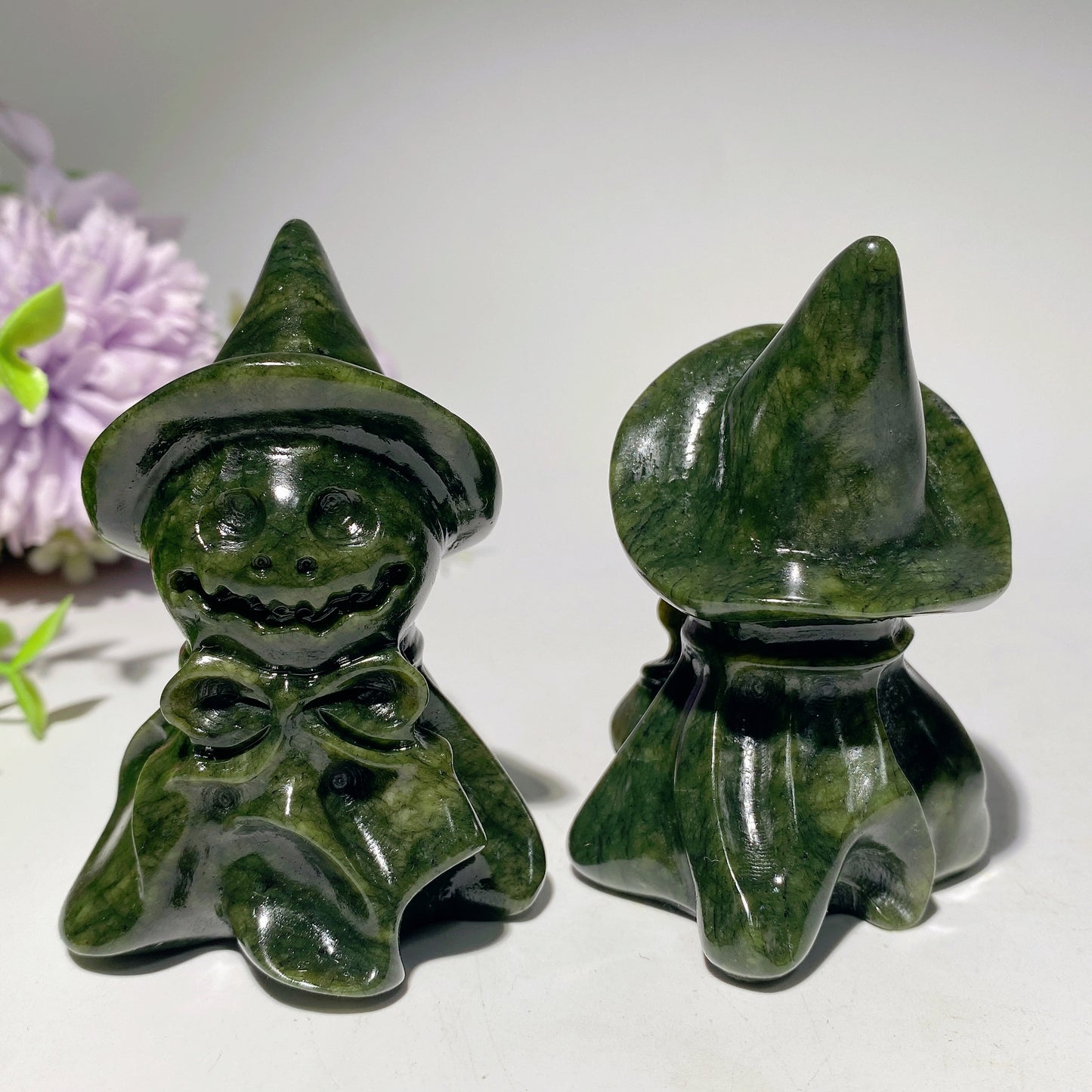 3.1" Serpentine Ghost with Wizard's Hat Carvings Bulk Wholesale