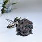 Crystal Rose Flower Carving with Silver Metal Stem Crystal Healing Bulk Wholesale