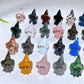1.5" Natural Crystal Ghost with Witch's Hat Carving for Halloween Wholesale