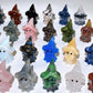 1.5" Natural Crystal Ghost with Witch's Hat Carving for Halloween Wholesale