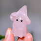1.5" Natural Crystal Ghost with Witch's Hat Carving for Halloween Wholesale