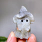 1.5" Natural Crystal Ghost with Witch's Hat Carving for Halloween Wholesale