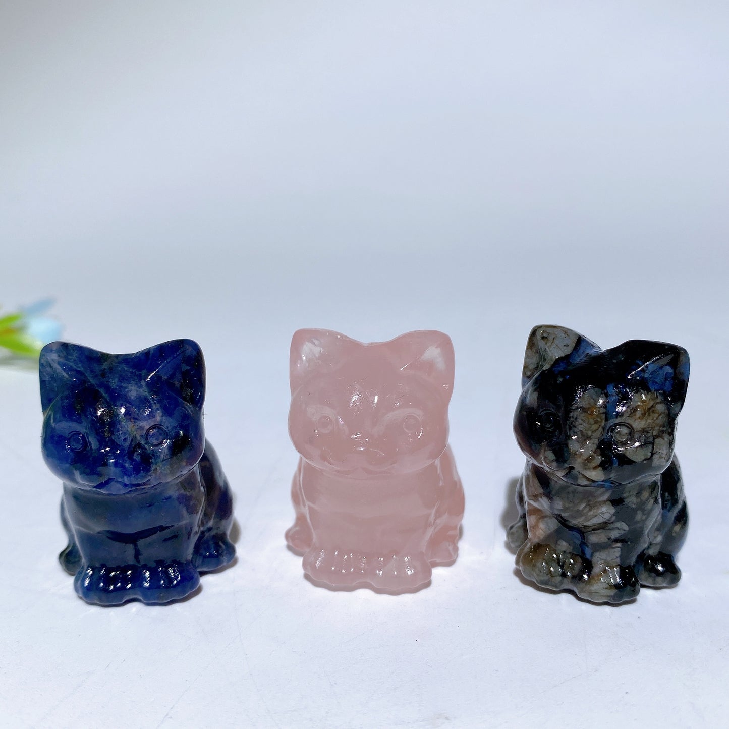 1.3“ Mixed Crystal Mini Cat Carvings Bulk Wholesale