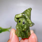 1.5" Natural Crystal Ghost with Witch's Hat Carving for Halloween Wholesale