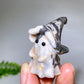1.5" Natural Crystal Ghost with Witch's Hat Carving for Halloween Wholesale