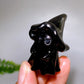 1.5" Natural Crystal Ghost with Witch's Hat Carving for Halloween Wholesale